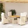 Image de vidaXL Ensemble à manger de jardin avec coussins 5pcs Beige poly rotin3277474