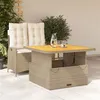 Image de vidaXL Ensemble à manger de jardin et coussins 2 pcs beige poly rotin