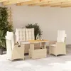 Image de vidaXL Ensemble à manger de jardin coussins 4 pcs beige résine tressée3277479