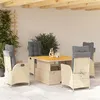 Image de vidaXL Ensemble à manger de jardin avec coussins 5pcs Beige poly rotin3277485
