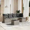 Image de vidaXL Salon de jardin 6 pcs avec coussins gris clair résine tressée