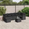 Image de vidaXL Salon de jardin 8 pcs avec coussins noir résine tressée