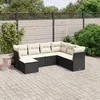 Image de vidaXL Vidaxl Salon De Jardin 7 Pcs Avec Coussins Noir Résine Tressée