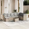 Image de vidaXL Salon de jardin avec coussins 9pcs mélange beige résine tressée