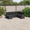 Image de Vidaxl Salon De Jardin 7 Pcs Avec Coussins Noir RÃ©sine TressÃ©e