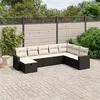 Image de vidaXL Salon de jardin 8 pcs avec coussins noir résine tressée