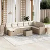 Image de vidaXL Salon de jardin avec coussins 9 pcs beige résine tressée