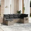 Image de vidaXL Salon de jardin 6 pcs avec coussins gris clair résine tressée