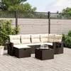 Image de vidaXL Vidaxl Salon De Jardin Avec Coussins 6 Pcs Marron Résine Tressée