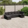 Image de vidaXL Salon de jardin 7 pcs avec coussins noir résine tressée