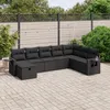 Image de Vidaxl Salon De Jardin 8 Pcs Avec Coussins Noir RÃ©sine TressÃ©e