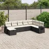 Image de vidaXL Salon de jardin 8 pcs avec coussins noir résine tressée