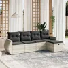 Image de vidaXL Salon de jardin 5 pcs avec coussins gris clair résine tressée