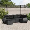 Image de vidaXL Salon de jardin 6 pcs avec coussins noir résine tressée