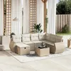 Image de Vidaxl Salon De Jardin Avec Coussins 8 Pcs Beige RÃ©sine TressÃ©e