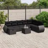 Image de Vidaxl Salon De Jardin 9 Pcs Avec Coussins Noir RÃ©sine TressÃ©e
