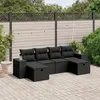 Image de Vidaxl Salon De Jardin 6 Pcs Avec Coussins Noir RÃ©sine TressÃ©e