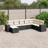 Image de vidaXL Salon de jardin 8 pcs avec coussins noir résine tressée