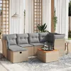 Image de Vidaxl Salon De Jardin Avec Coussins 7pcs MÃ©lange Beige RÃ©sine TressÃ©e