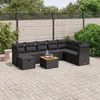 Image de Vidaxl Salon De Jardin 9 Pcs Avec Coussins Noir RÃ©sine TressÃ©e