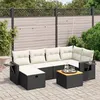 Image de vidaXL Salon de jardin 7 pcs avec coussins noir résine tressée
