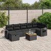 Image de Vidaxl Salon De Jardin 8 Pcs Avec Coussins Noir RÃ©sine TressÃ©e