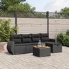 Image de vidaXL Salon de jardin 6 pcs avec coussins noir résine tressée