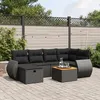 Image de vidaXL Salon de jardin 7 pcs avec coussins noir résine tressée