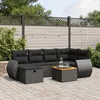 Image de Vidaxl Salon De Jardin 7 Pcs Avec Coussins Noir RÃ©sine TressÃ©e
