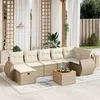 Image de Vidaxl Salon De Jardin Avec Coussins 8 Pcs Beige RÃ©sine TressÃ©e