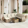 Image de vidaXL Vidaxl Salon De Jardin Avec Coussins 8 Pcs Beige Résine Tressée