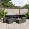 Image de Vidaxl Salon De Jardin 7 Pcs Avec Coussins Noir RÃ©sine TressÃ©e