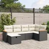 Image de vidaXL Salon de jardin 6 pcs avec coussins noir résine tressée