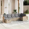Image de vidaXL Vidaxl Salon De Jardin Avec Coussins 7pcs Mélange Beige Résine Tressée