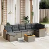 Image de vidaXL Salon de jardin 8 pcs avec coussins gris résine tressée