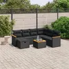 Image de vidaXL Salon de jardin 8 pcs avec coussins noir résine tressée