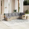 Image de Vidaxl Salon De Jardin Avec Coussins 7pcs MÃ©lange Beige RÃ©sine TressÃ©e
