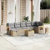 Image de Vidaxl Salon De Jardin Avec Coussins 8pcs MÃ©lange Beige RÃ©sine TressÃ©e
