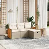 Image de Vidaxl Salon De Jardin Avec Coussins 4 Pcs Beige RÃ©sine TressÃ©e