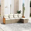 Image de Vidaxl Salon De Jardin Avec Coussins 5 Pcs Beige RÃ©sine TressÃ©e