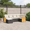 Image de vidaXL Salon de jardin 6 pcs avec coussins noir résine tressée