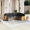 Image de vidaXL Salon de jardin avec coussins 7 pcs gris résine tressée