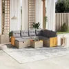 Image de Vidaxl Salon De Jardin Avec Coussins 8pcs MÃ©lange Beige RÃ©sine TressÃ©e