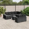 Image de Vidaxl Salon De Jardin 11 Pcs Avec Coussins Noir RÃ©sine TressÃ©e