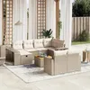 Image de vidaXL Salon de jardin 11 pcs avec coussins beige résine tressée
