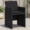 Image de Vidaxl Chaises De Jardin Lot De 4 Avec Coussins Noir RÃ©sine TressÃ©e