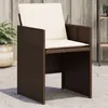 Image de Vidaxl Chaises De Jardin Avec Coussins Lot De 4 Marron RÃ©sine TressÃ©e