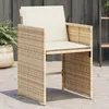 Image de vidaXL Chaises de jardin avec coussins lot de 4 beige résine tressée4007459