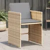 Image de Vidaxl Chaises De Jardin Avec Coussins Lot De 4 MÃ©lange Beige
