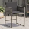 Image de Vidaxl Chaises De Jardin Avec Coussins Lot De 4 Gris RÃ©sine TressÃ©e